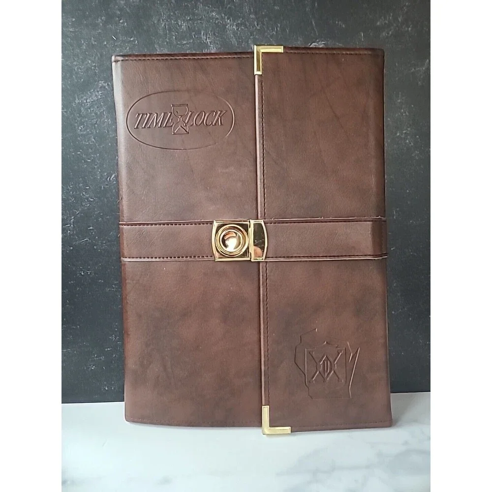 Vintage Time Lock Leather Portfolio